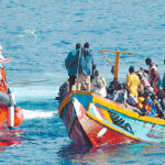 Migrant rescue operation off the Canary Islands.