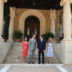 Queen Letizia, King Felipe VI, Prime Minister Pedro Sánchez, and his wife, Begoña Gómez, pose for the media.